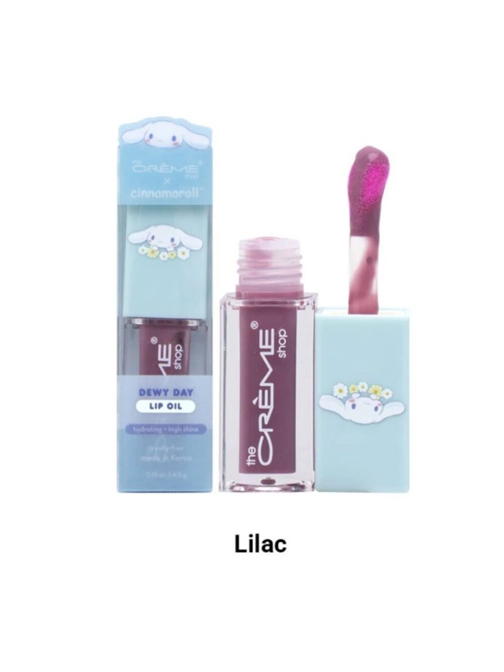 NWT The Crème Shop x Sanrio Cinnamoroll Dewy Day Lip Oil Lilac - Picture 3 of 4